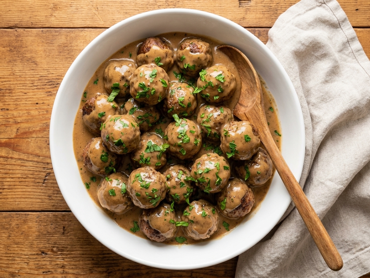Swedish Meatballs With Creamy Gravy