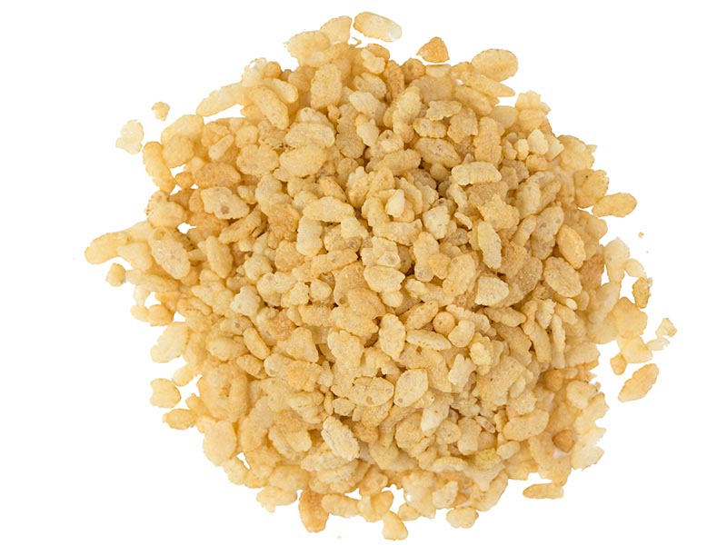 Bowls of crispy rice cereal, mini marshmallows, butter, vanilla, and salt arranged on a bright kitchen counter
