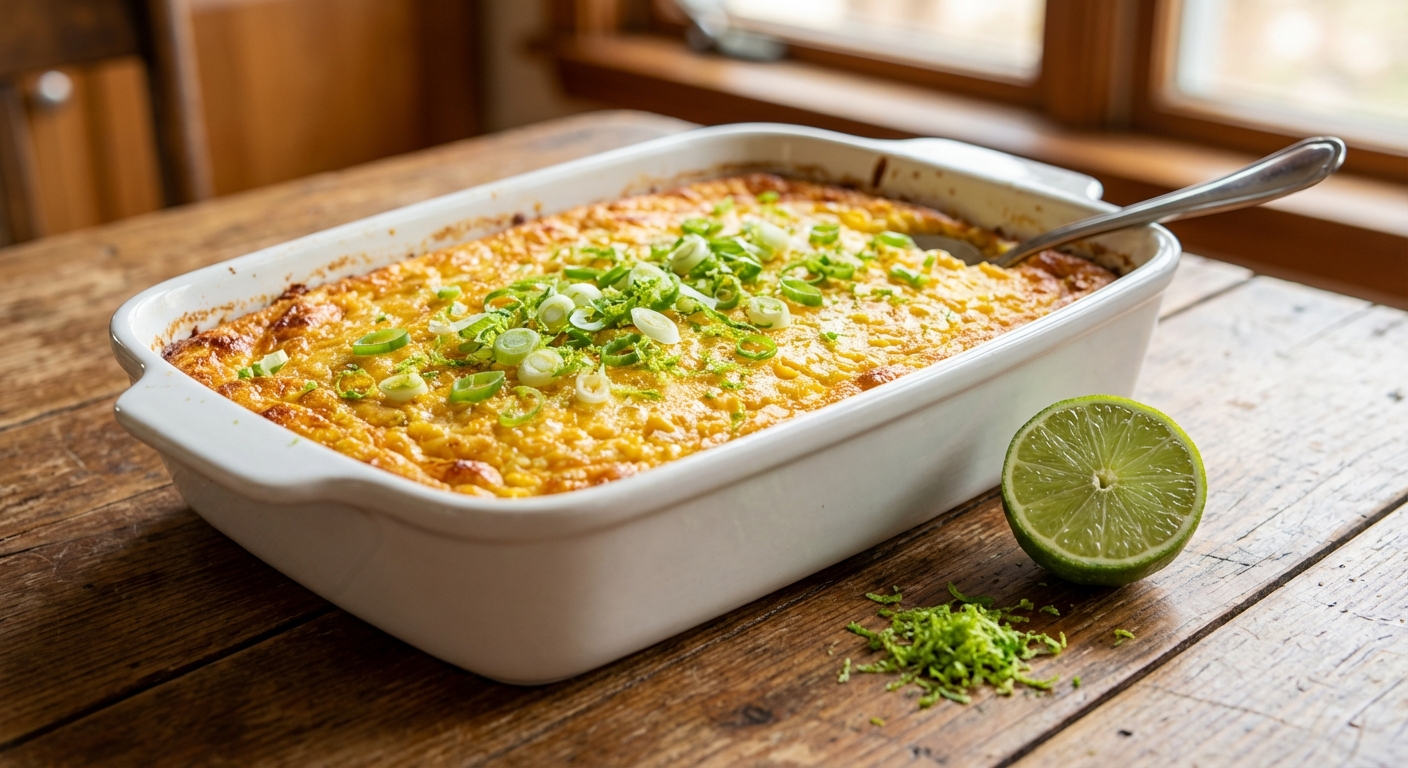 Bright and Citrusy Jiffy Corn Casserole