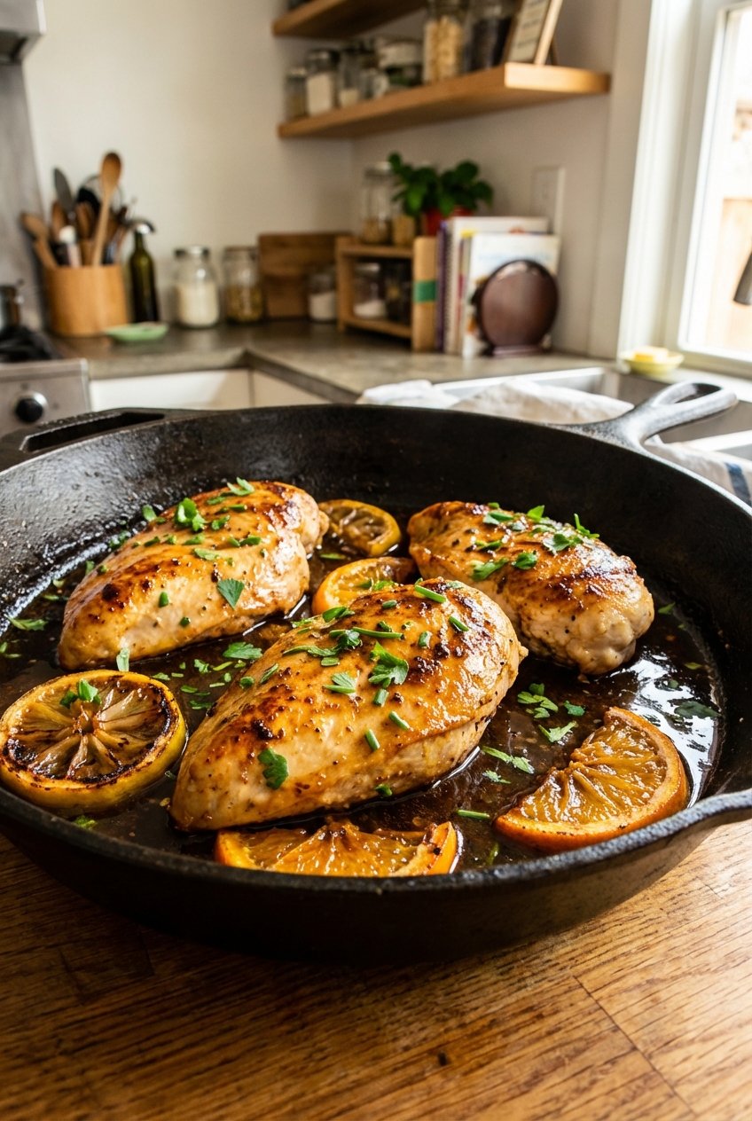 Gourmet Boneless Chicken Breast With Smoky Citrus Pan Sauce