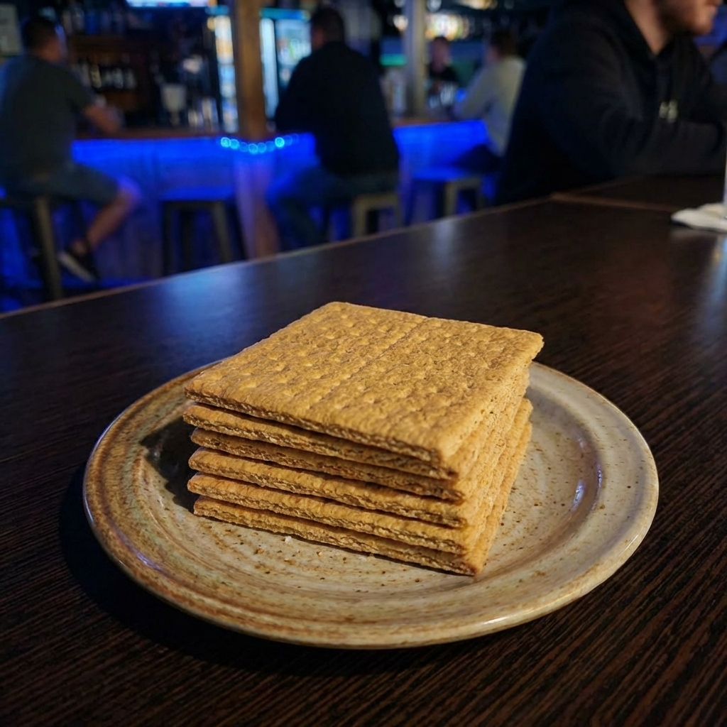 Graham crackers stacked on a plate