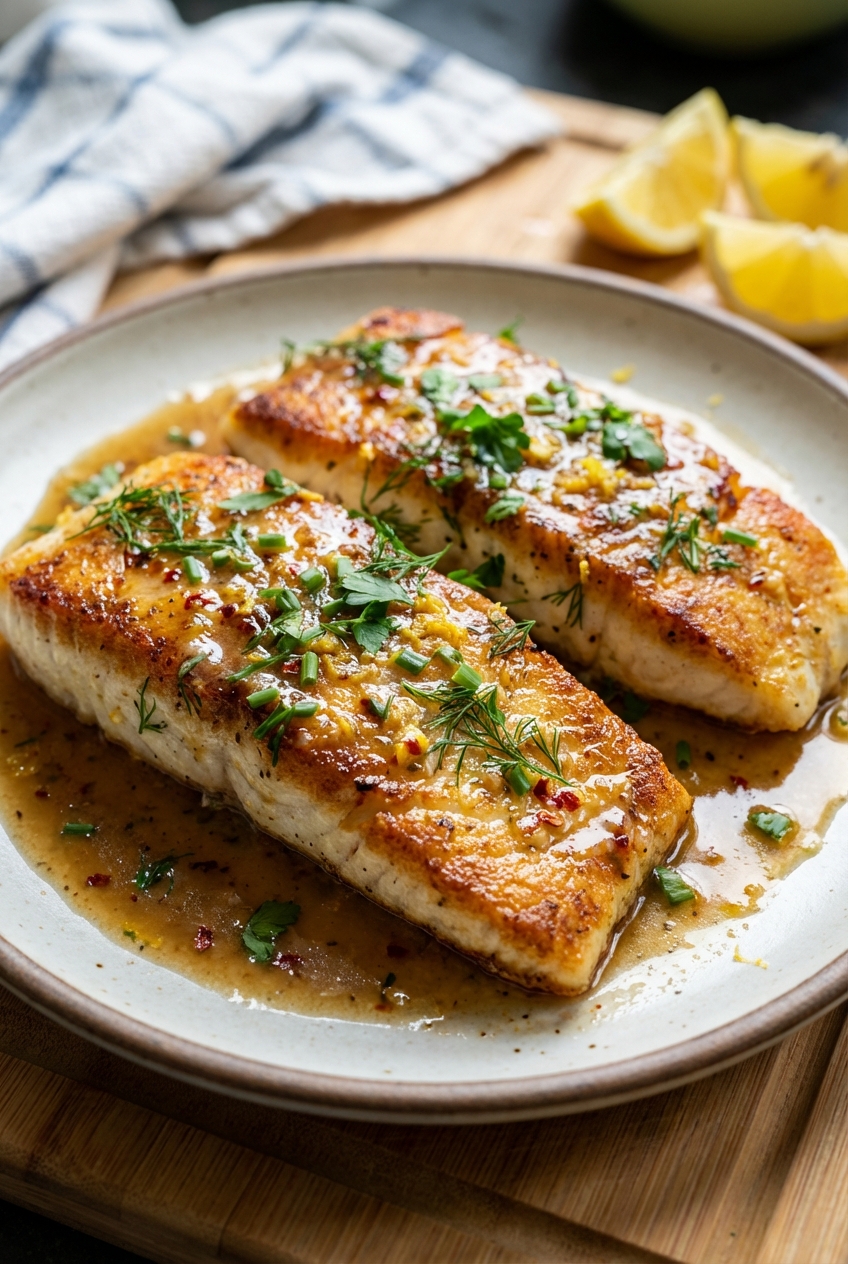 Bold Halibut With Lemon-Chili Brown Butter