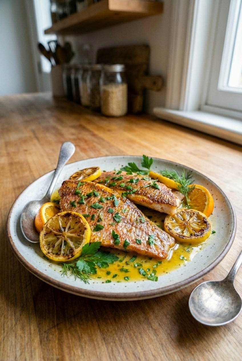 Healthy Red Snapper With Citrus Herb Sauce