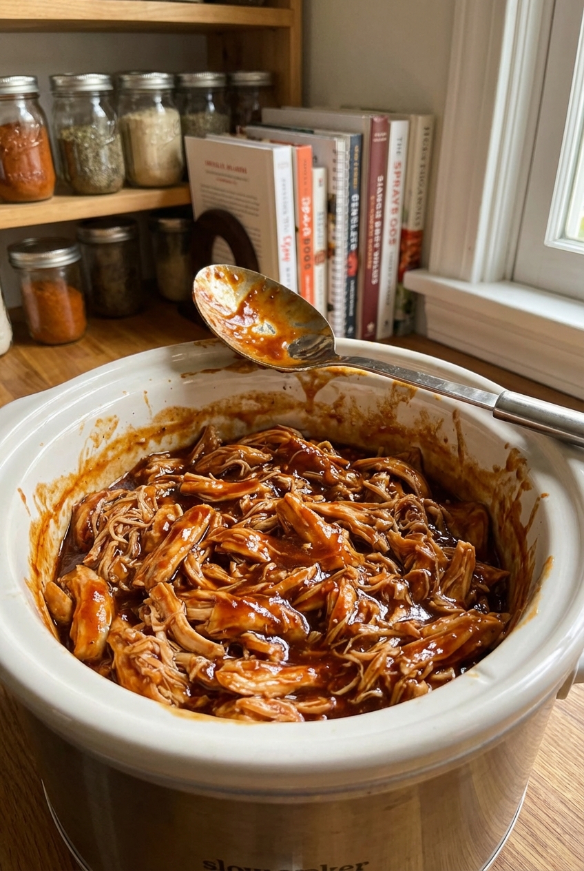 Easy Crockpot Tangy Sweet BBQ Chicken