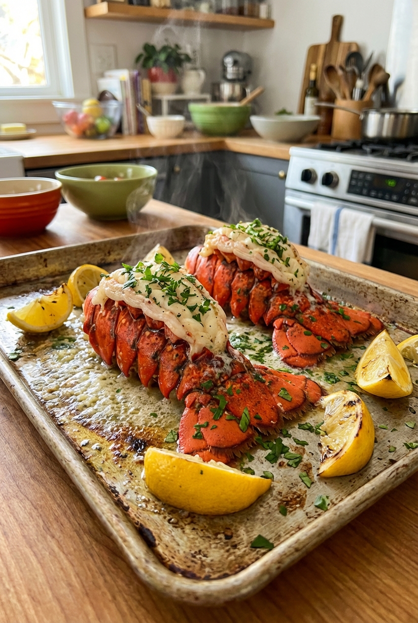 Broiled Lobster Tail with Garlic Butter