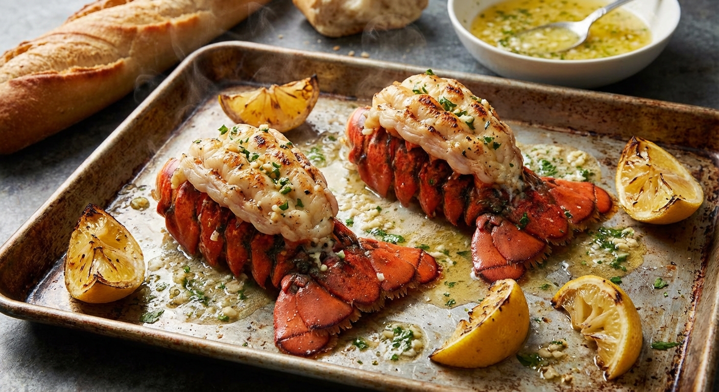 Broiled Lobster Tail with Garlic Butter