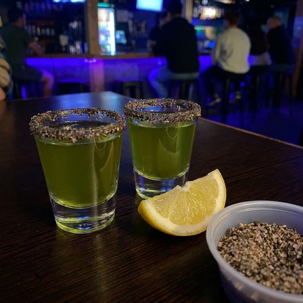 Smoky Spicy Green Tea Shot