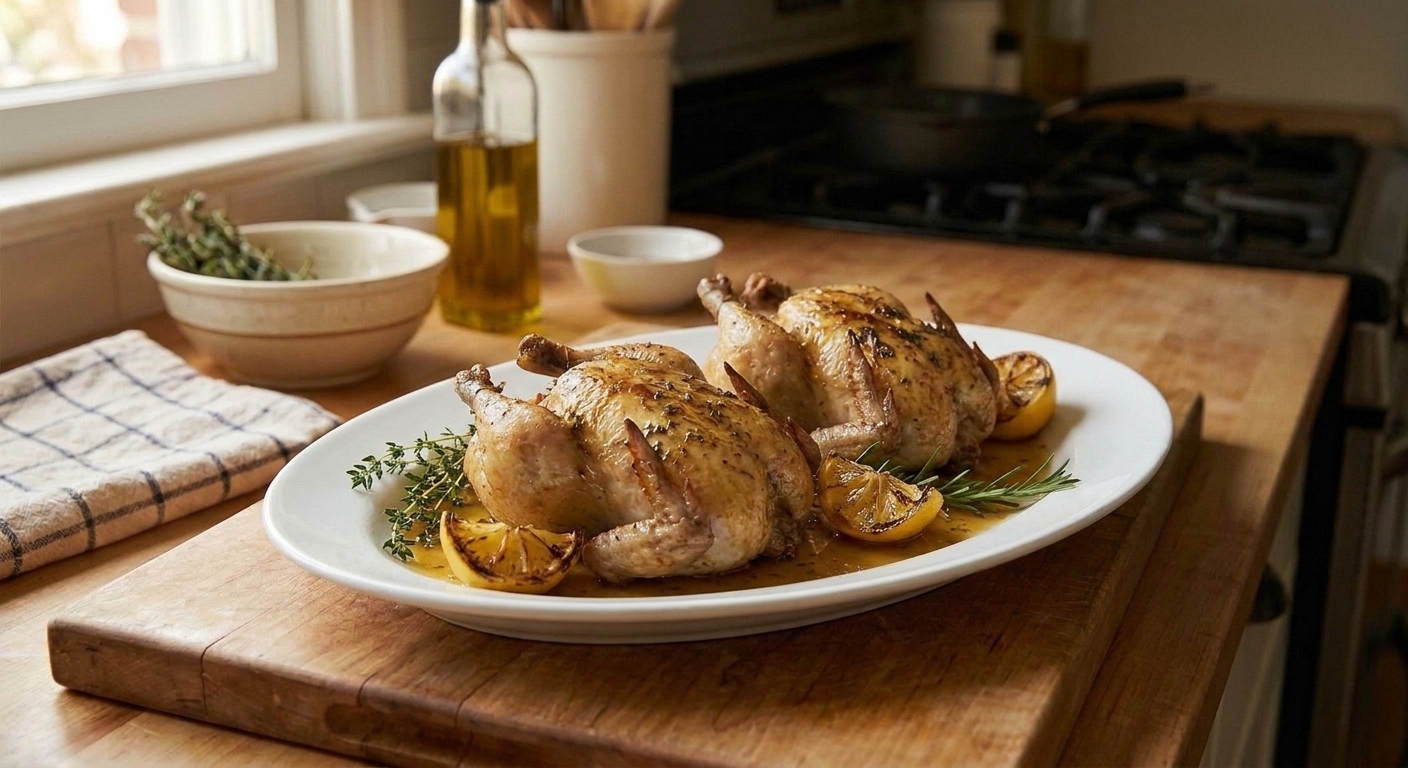 Cornish Game Hen with Lemon Herb Butter